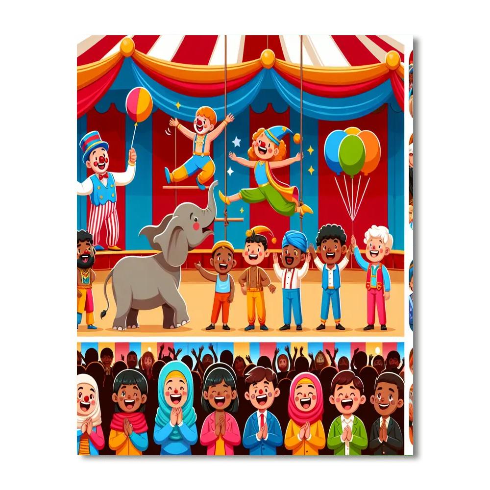 Silly Circus Adventure Paint By Numbers Art
