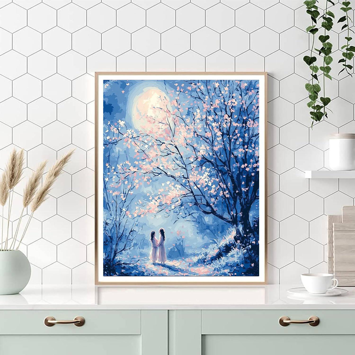 Under The Cherry Moon Number Painting