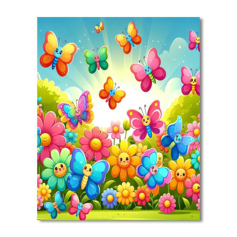 Whimsical Butterfly Ball Paint By Numbers Art