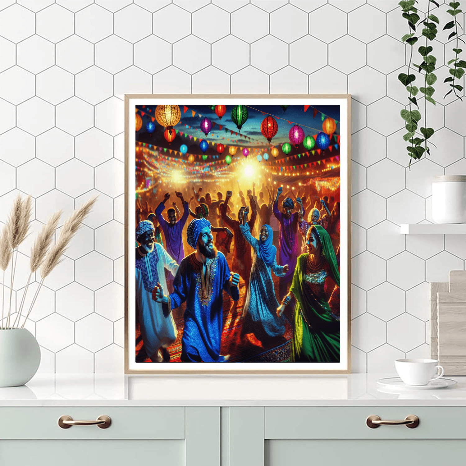 Vibrant Festival Lights Painting Number Kit
