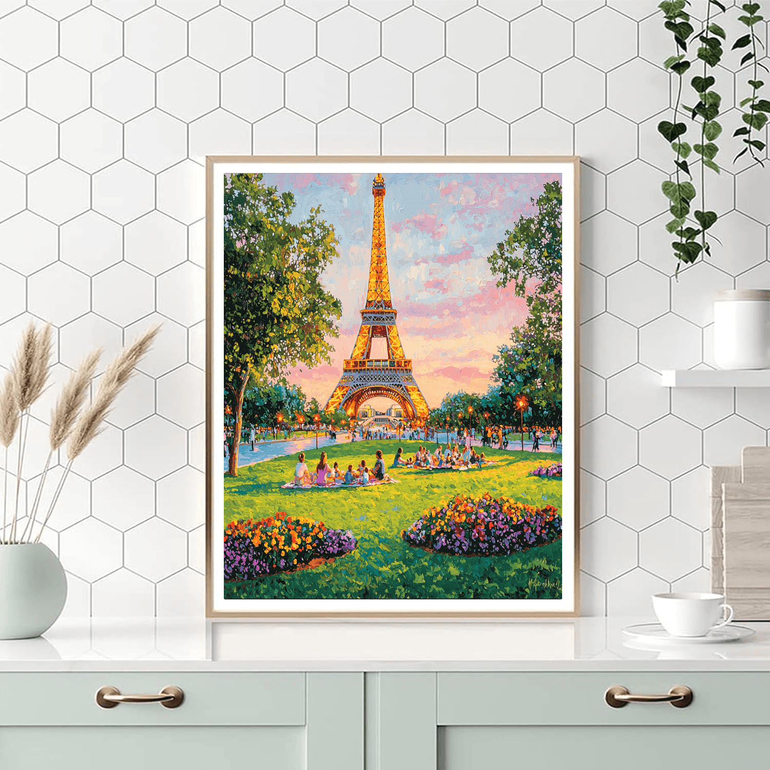 Eiffel Tower Park DIY Paint By Numbers