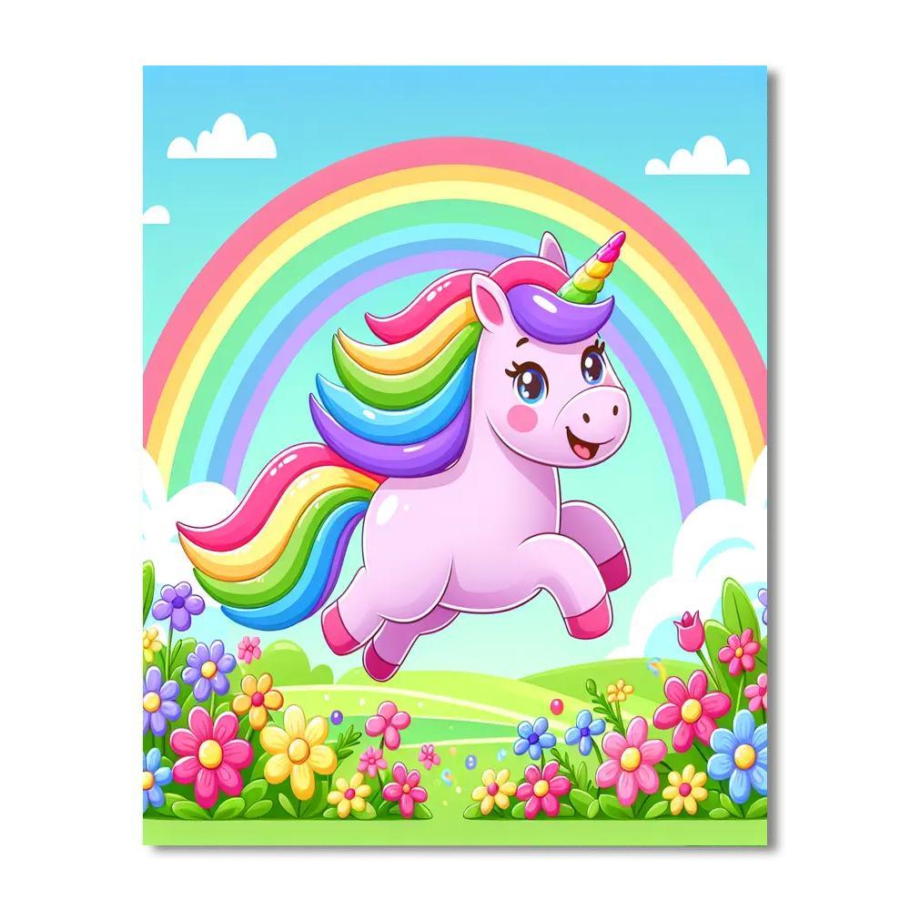Rainbow Unicorn Magic Paint By Numbers Art