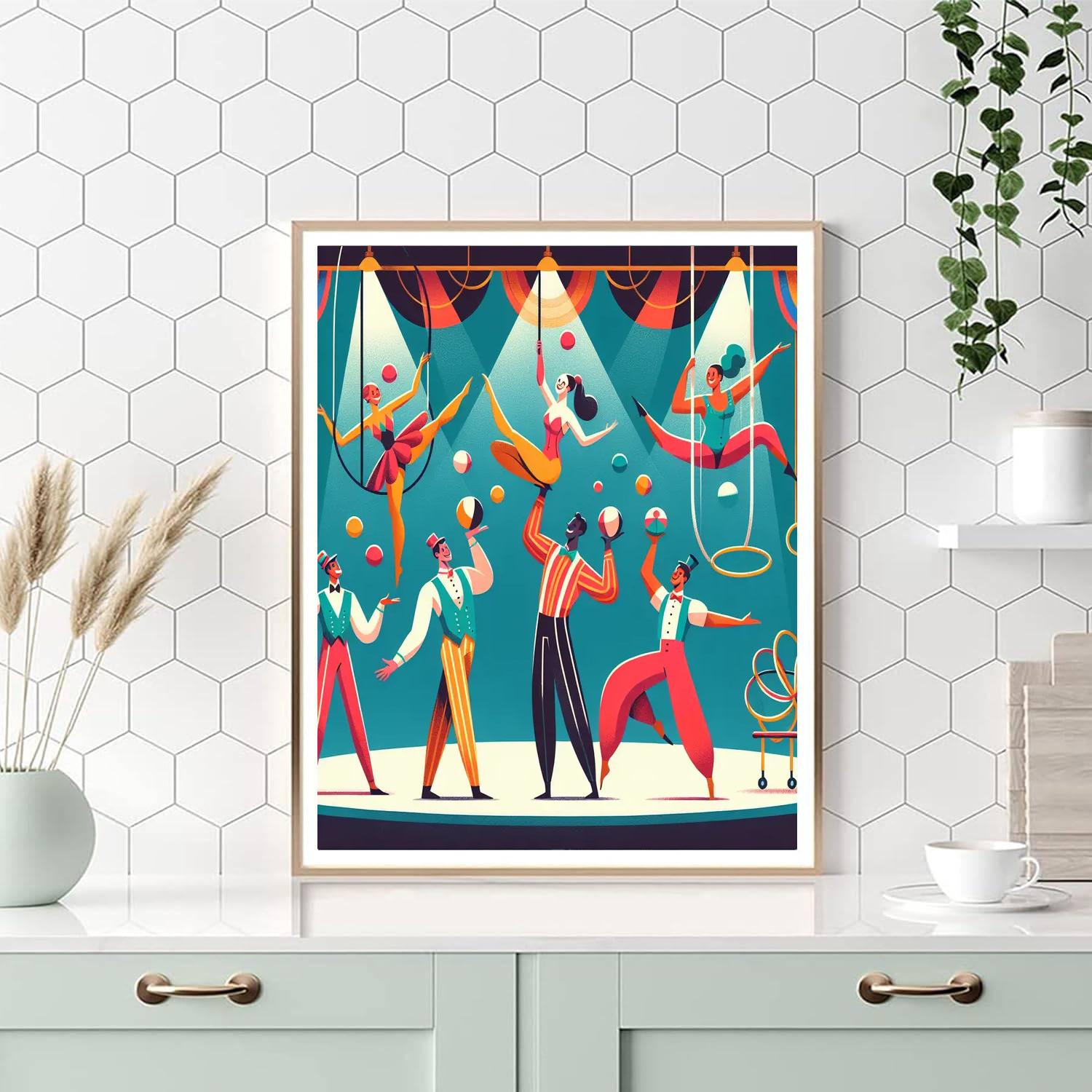 Circus Troupe Performance DIY Paint By Numbers