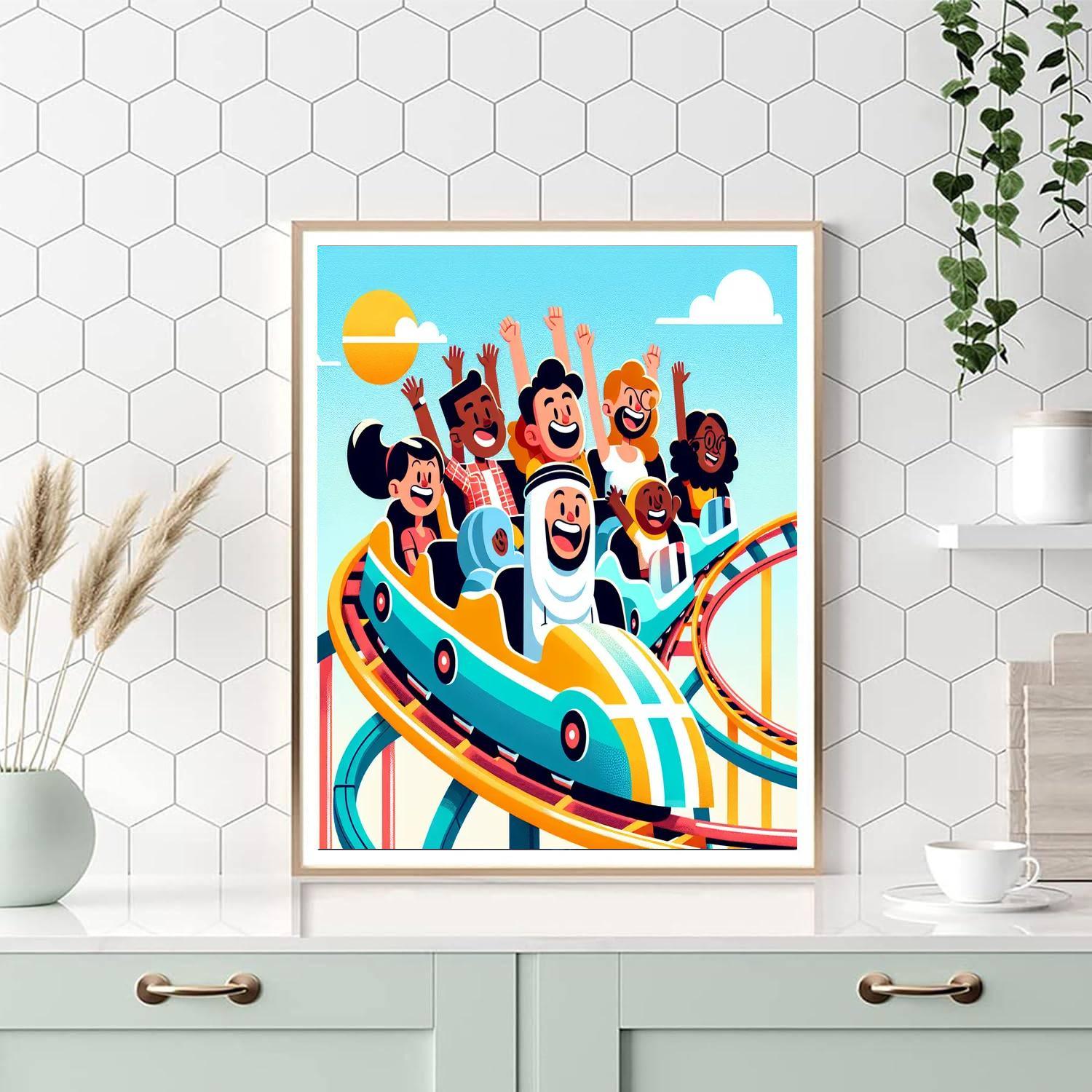 Dynamic Roller Coaster Painting By Numbers Kit