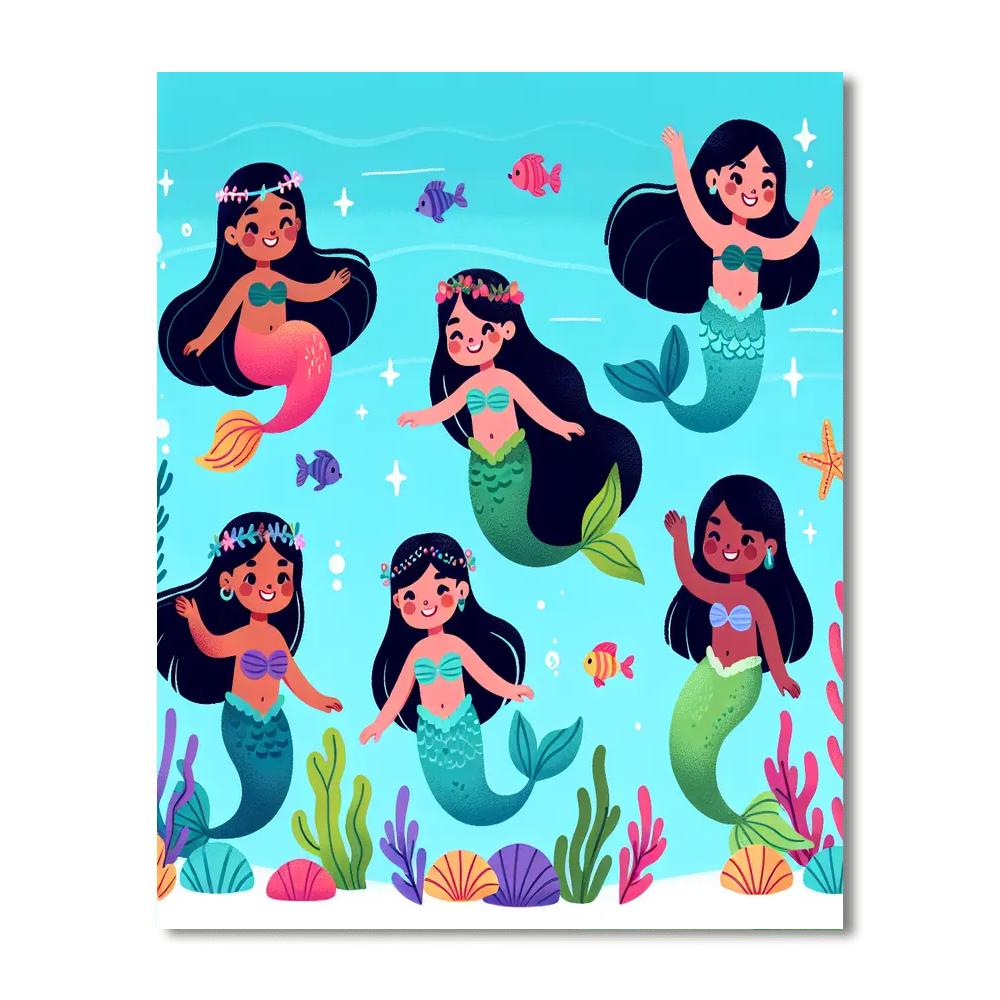 Ocean's Mystical Mermaids Numbered Painting Kits