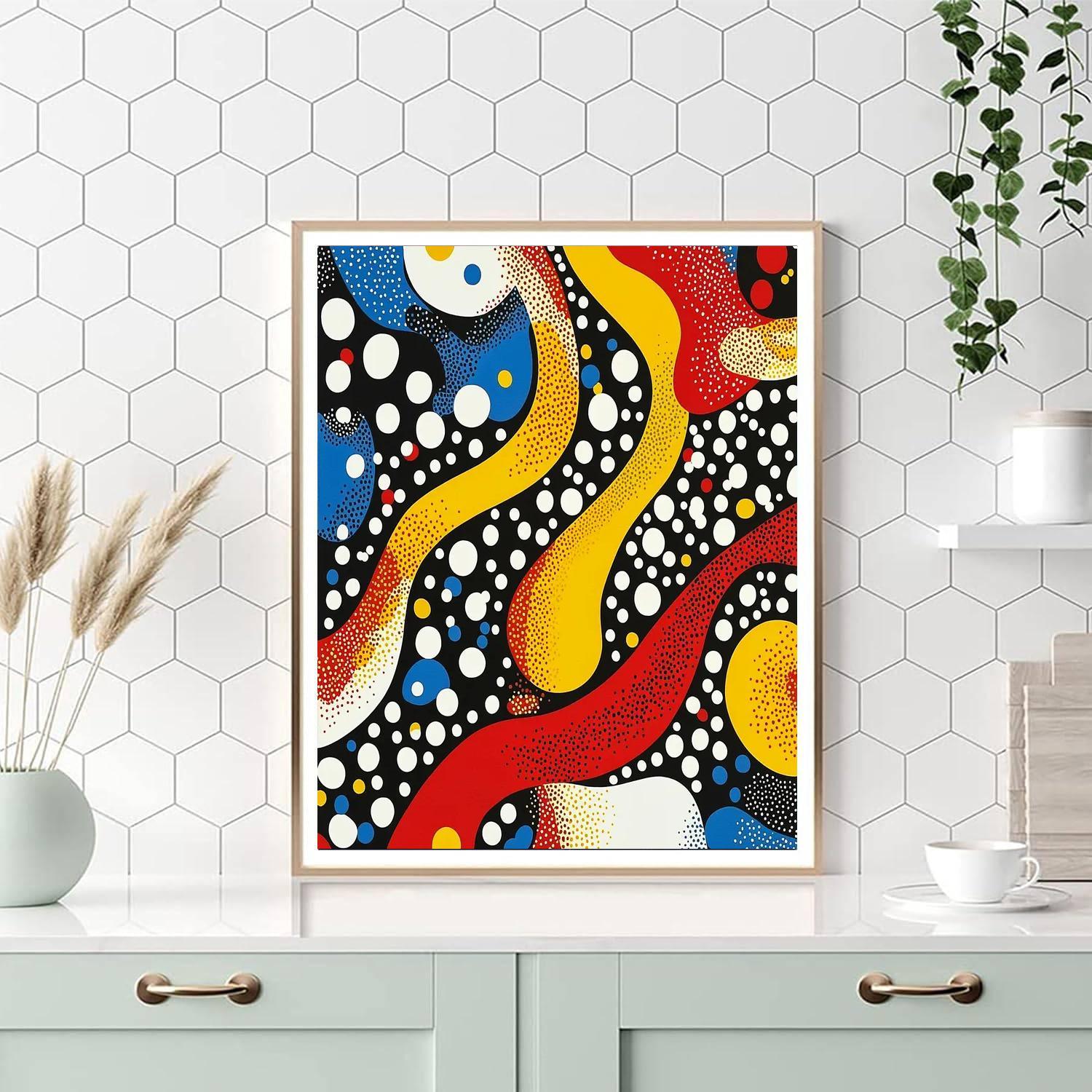 Yayoi Kusama Inspired Transcendent Connections  Number Painting