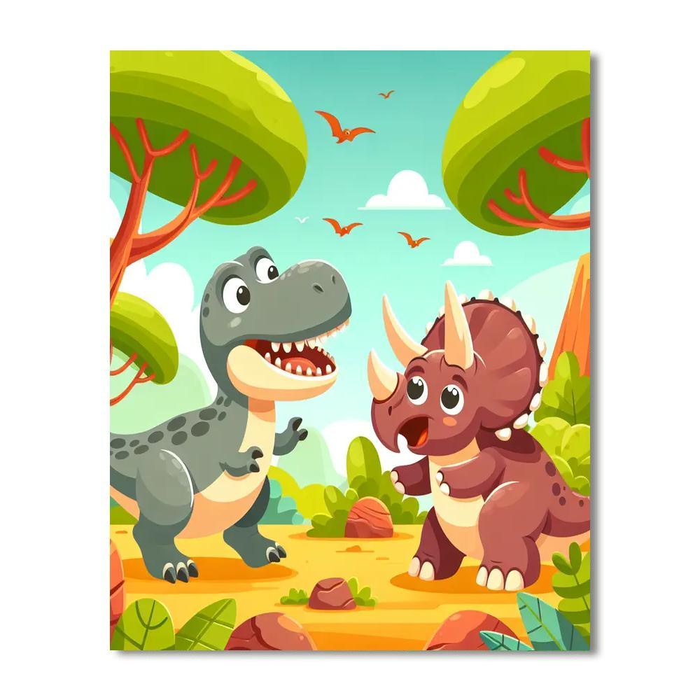 Dino Exploration Team Paint By Numbers Art