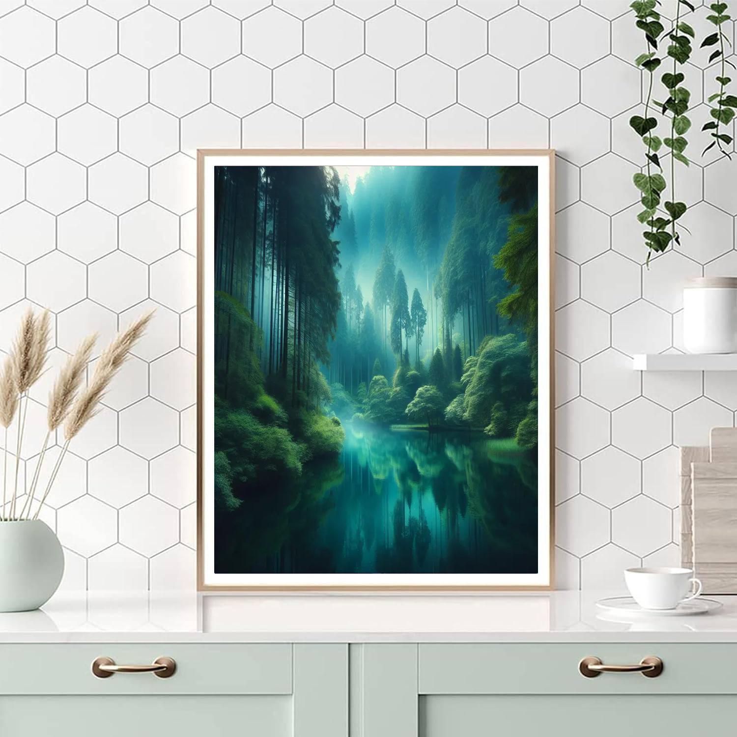 Mystic Forest Lake Paint By Numbers Art