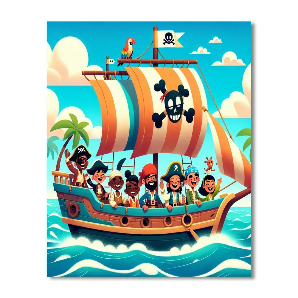 Silly Pirate Adventure Paint By Number