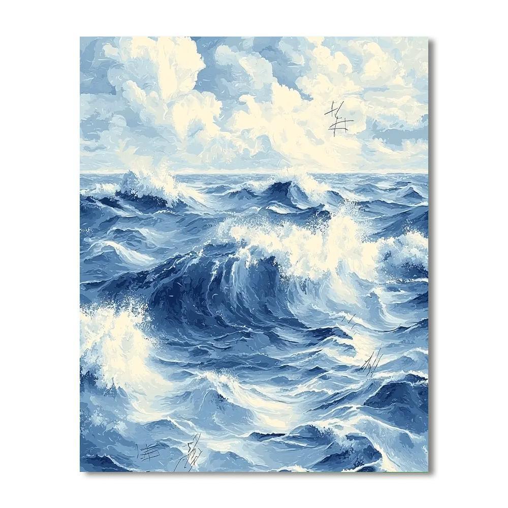Leonardo Da Vinci Inspired Waves Of Harmony  Numbered Painting Kits