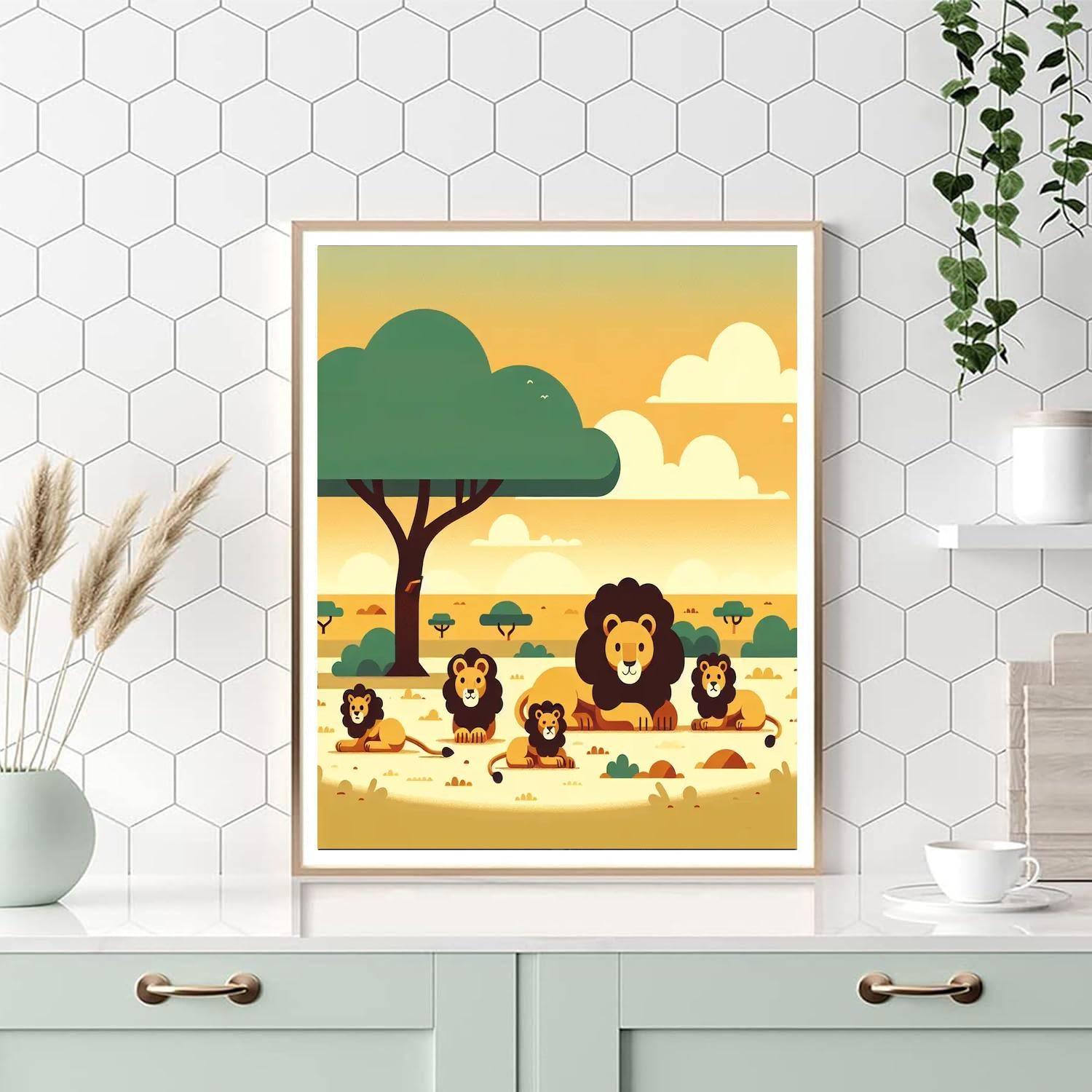 Lively Lion Pride Number Painting