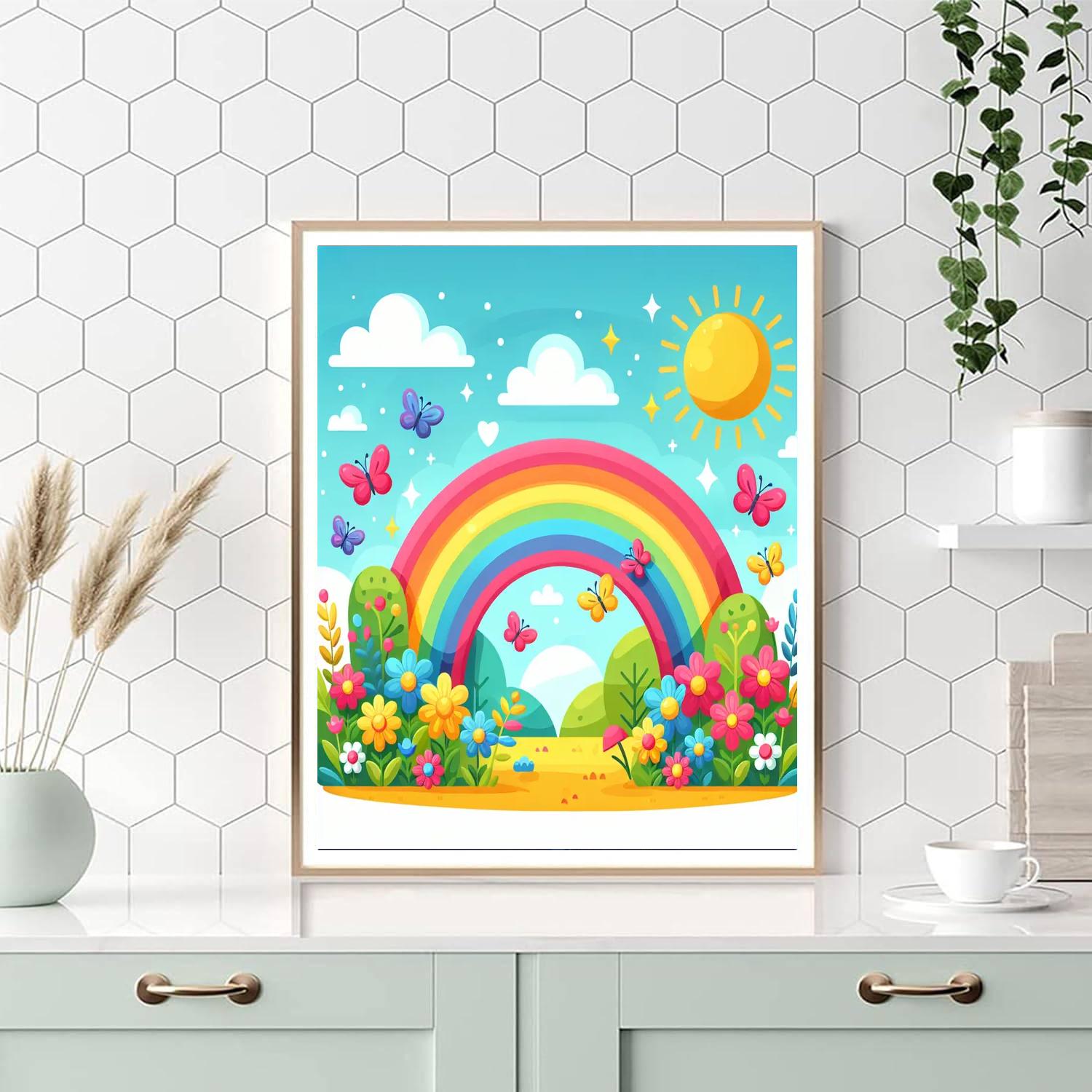 Cheerful Rainbow Dreams Numbered Painting Kits