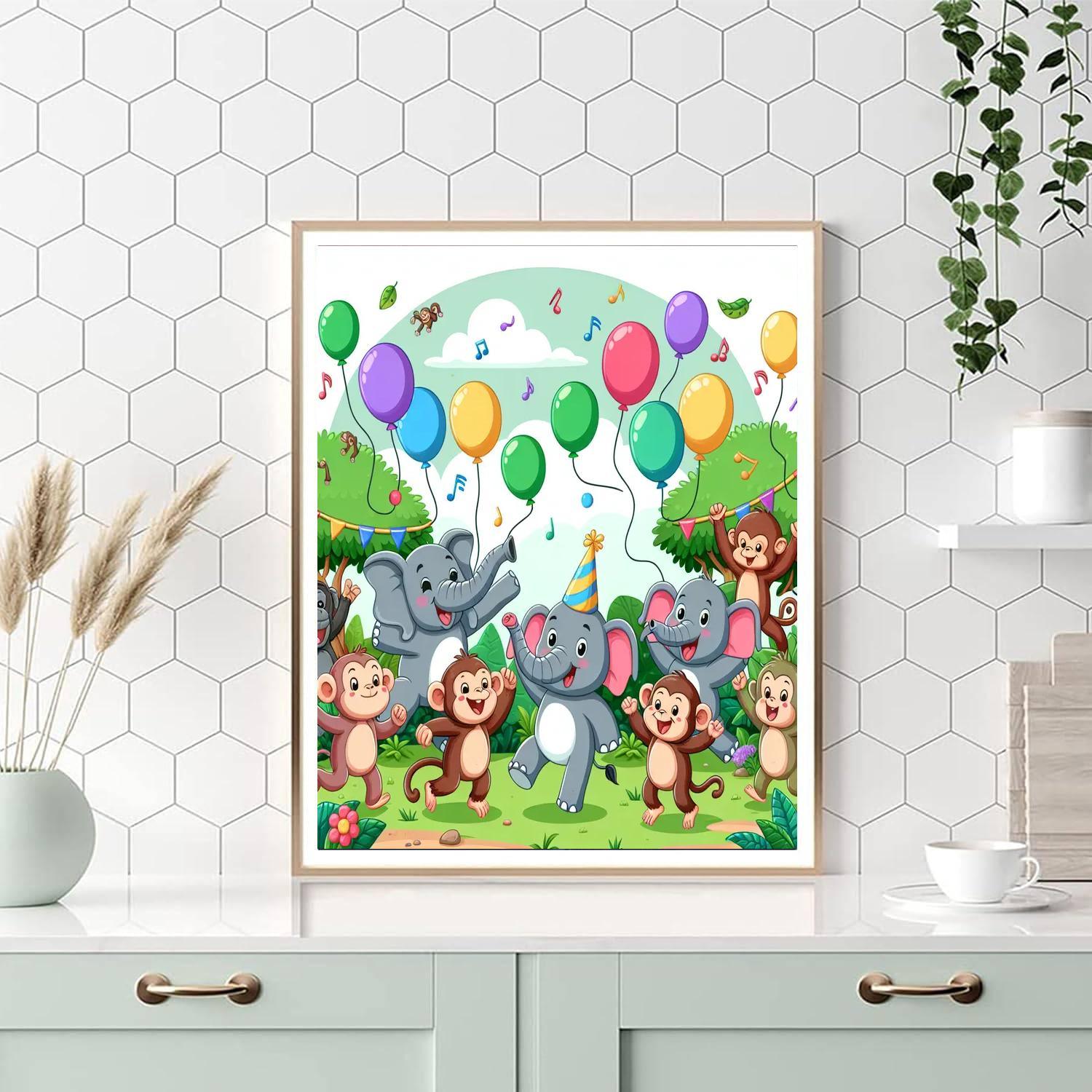 Jungle Animal Party Painting By Numbers Kit