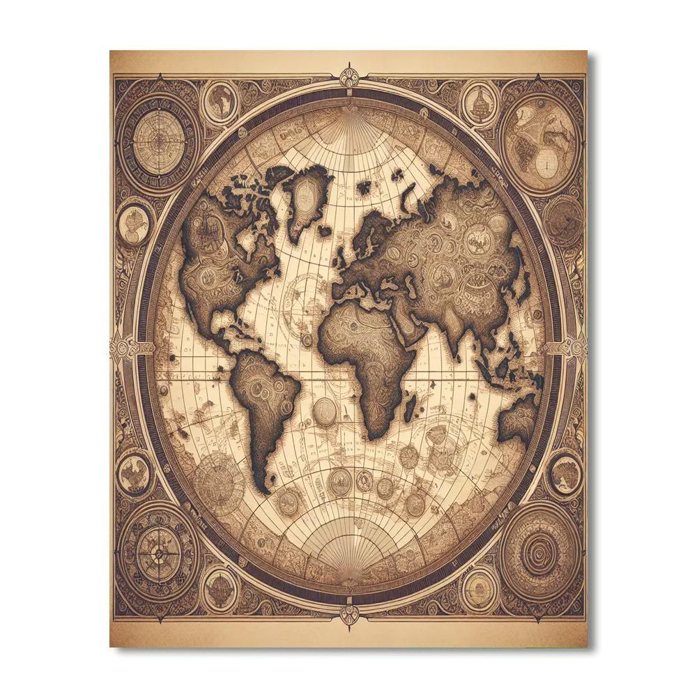 World Explorer's Map Paint By Color