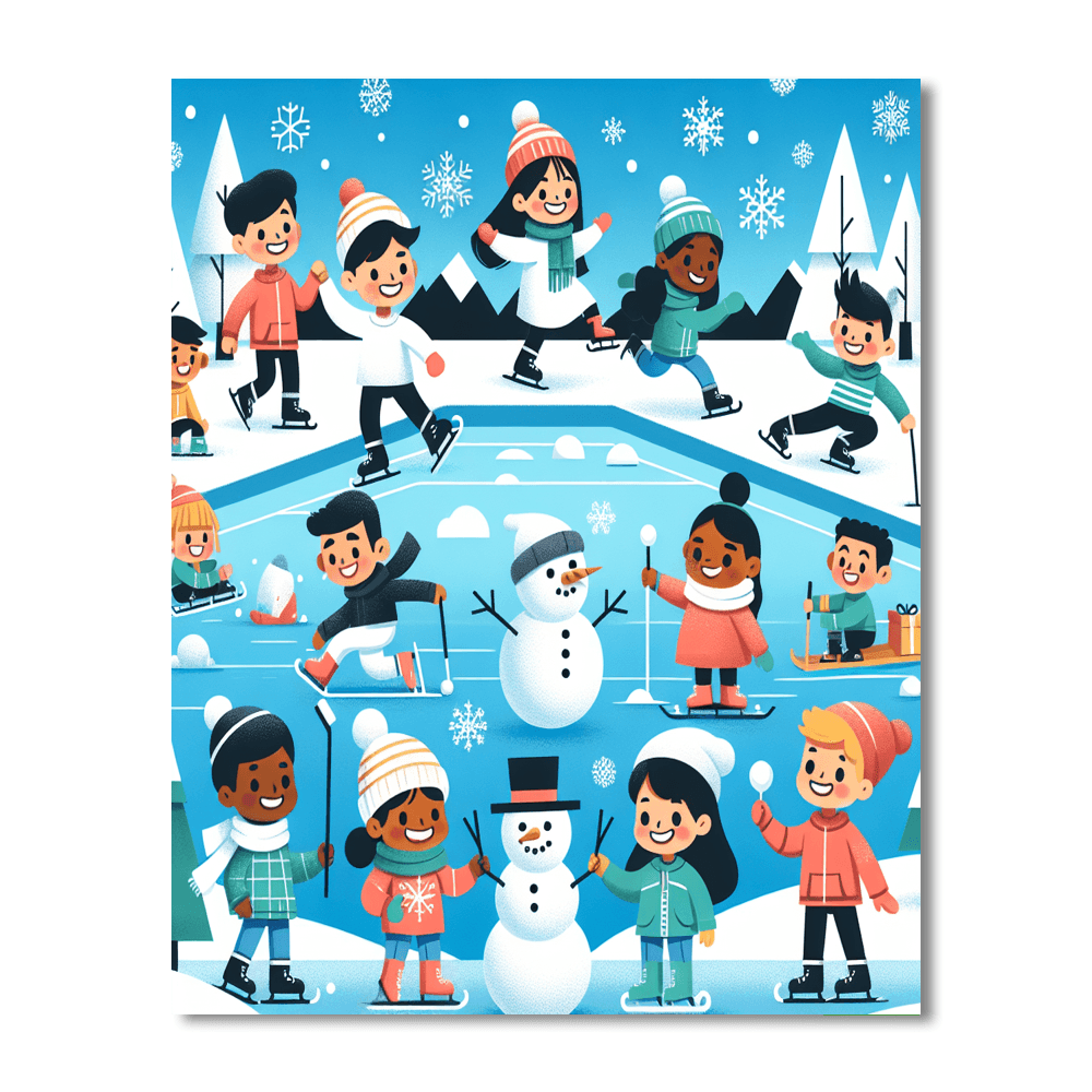 Cheerful Winter Adventures Painting Number Kit