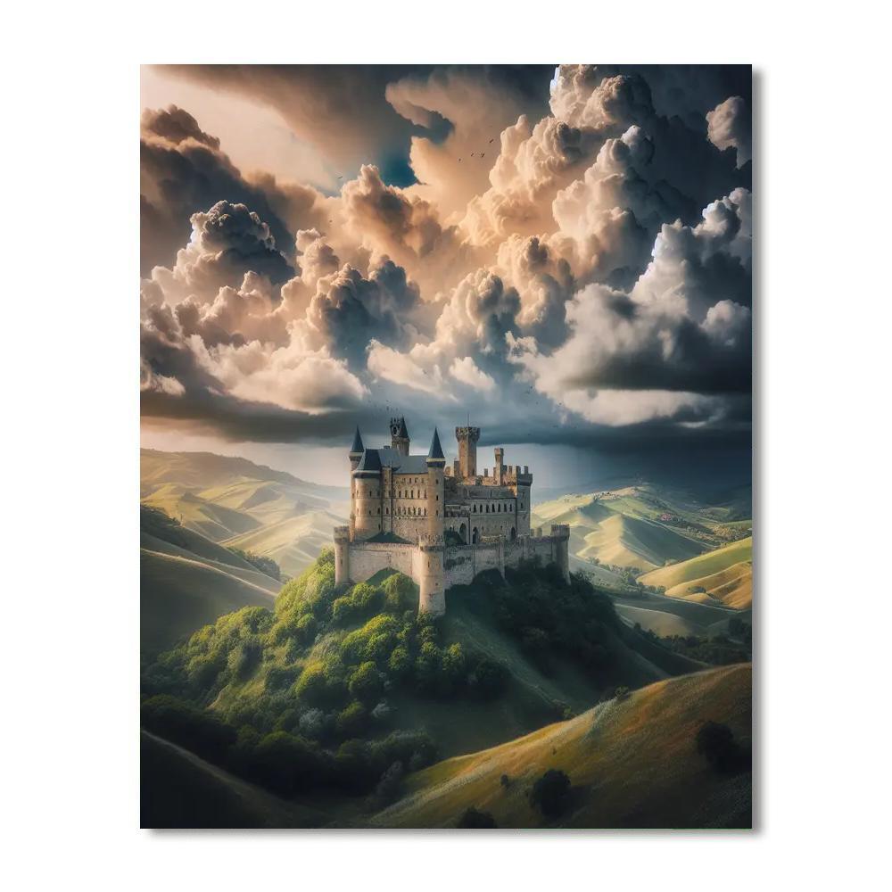 Historic Castle Landscape Painting By Numbers Kit