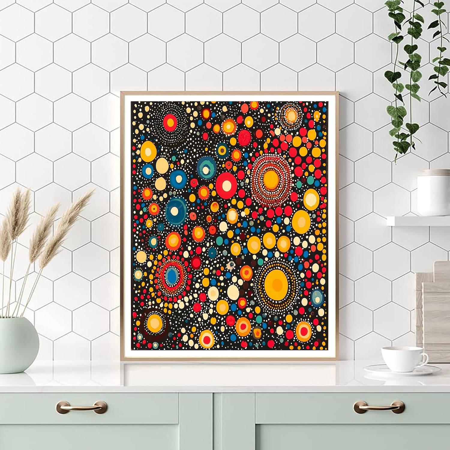 Yayoi Kusama Inspired Harmony Of Dots  DIY Paint By Numbers