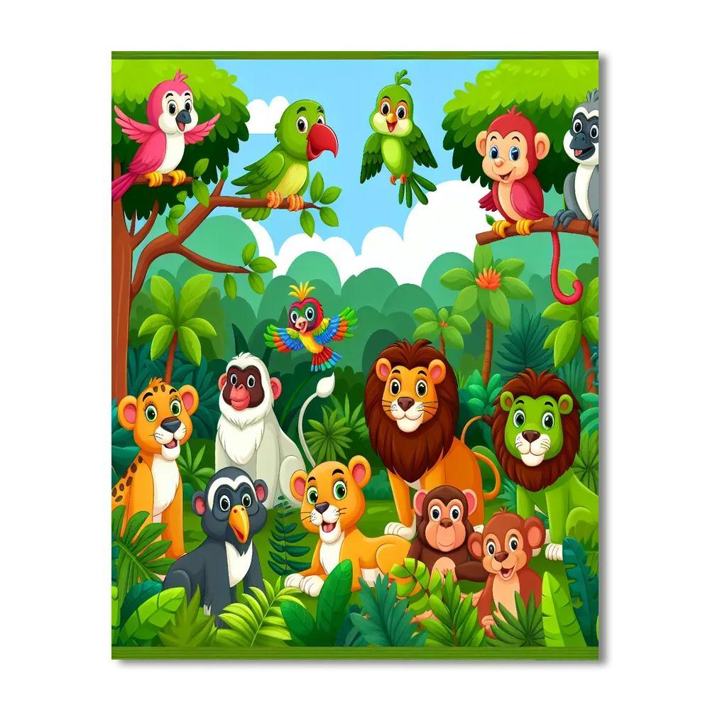 Happy Jungle Safari Paint By Number