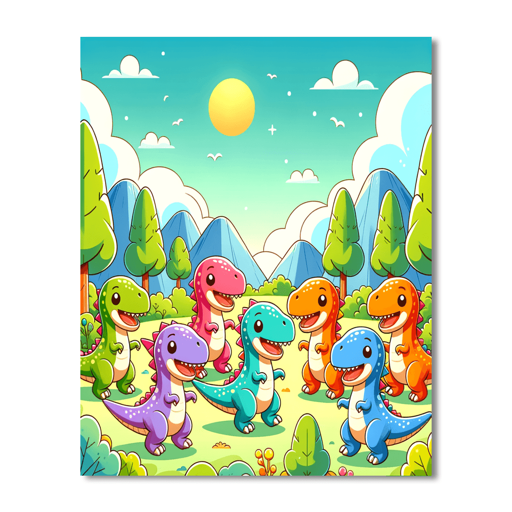 Doodle Dinosaur Adventure Numbered Painting Kits