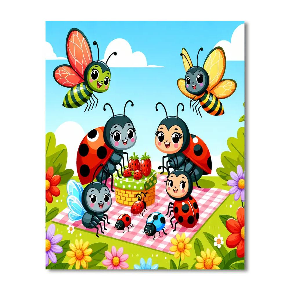 Colorful Bug Adventures Paint By Numbers