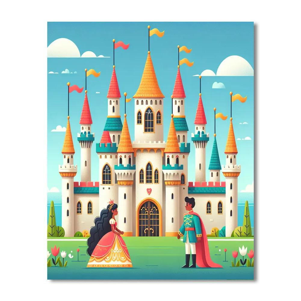 Charming Castle Of Dreams Painting Number Kit