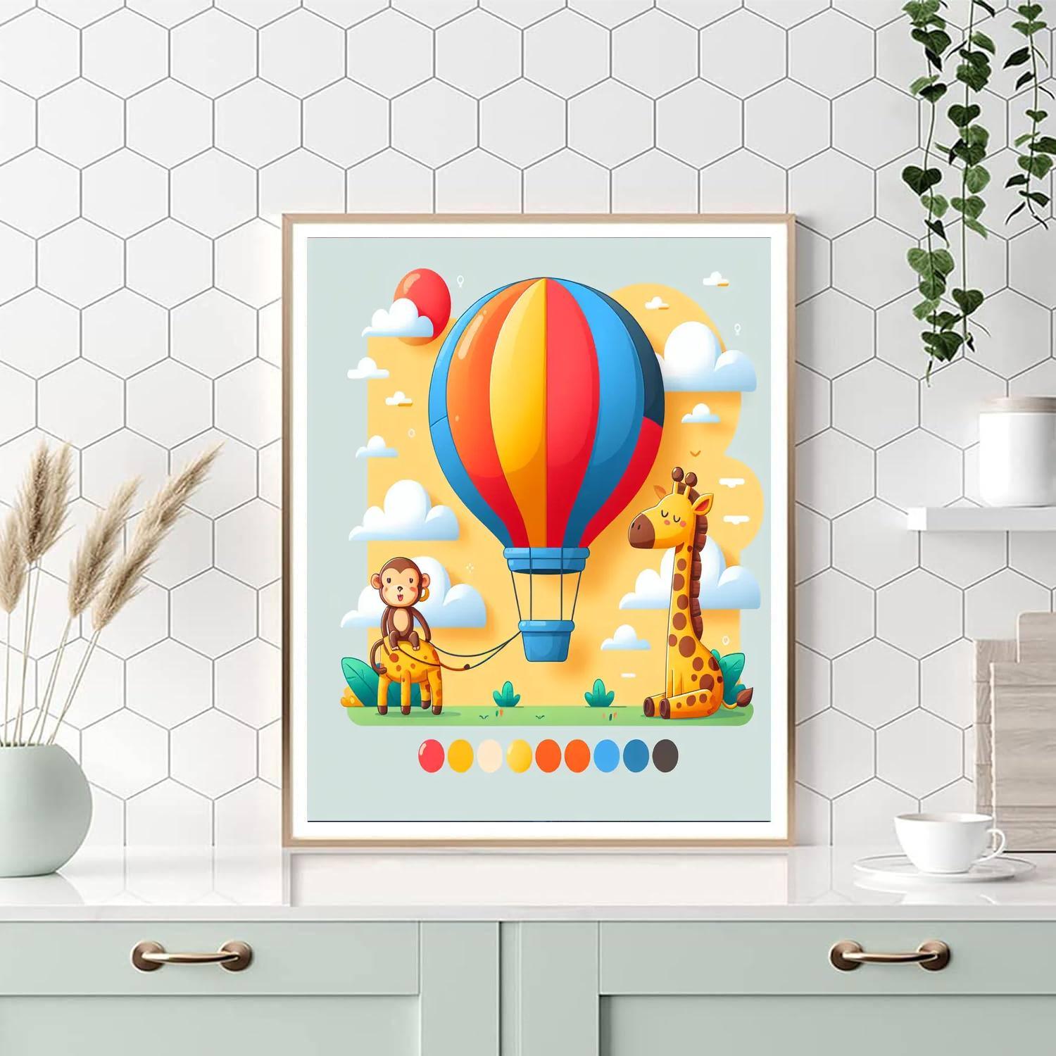 Festive Balloon Safari DIY Paint By Numbers