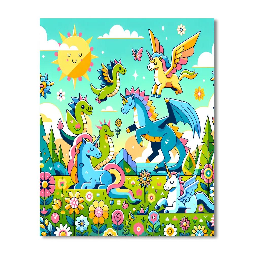 Magical Meadow Creatures Painting Number Kit