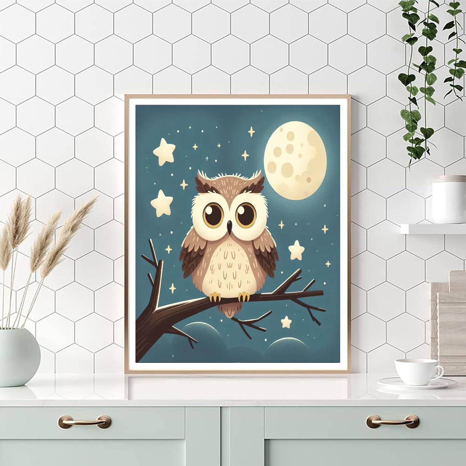 Starry Night Owl Paint By Numbers Art