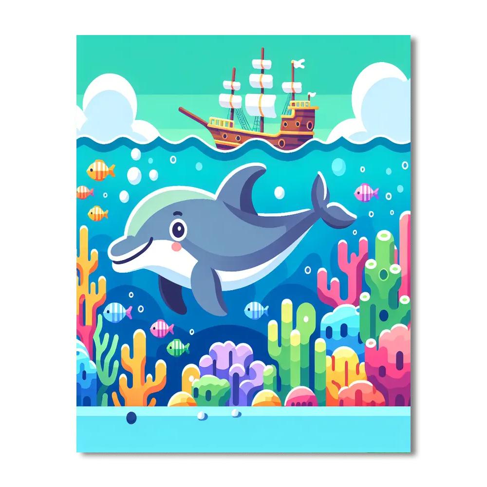 Curious Dolphin's Ocean Expedition Paint By Numbers Kits