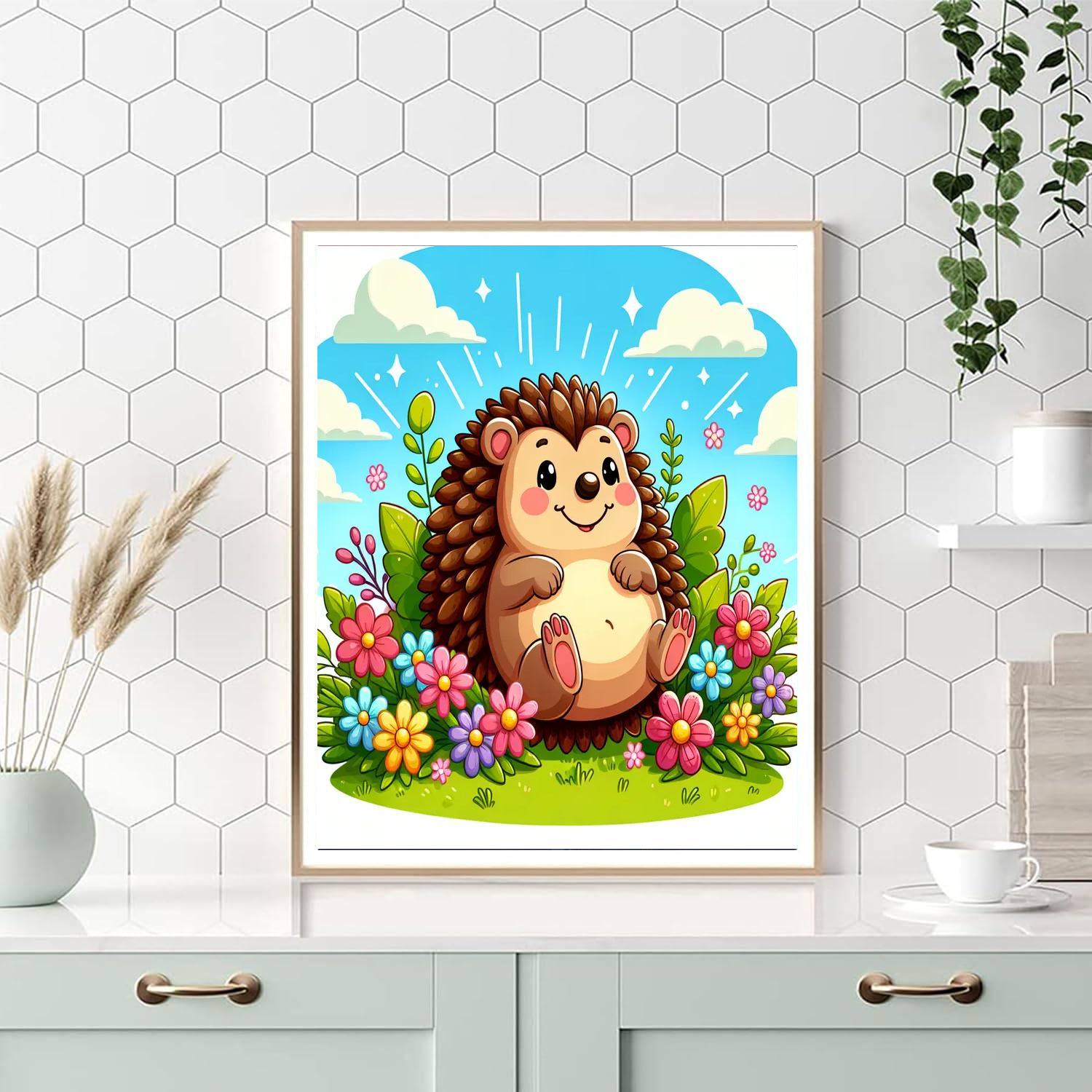 Charming Hedgehog Hideaway Paint By Number