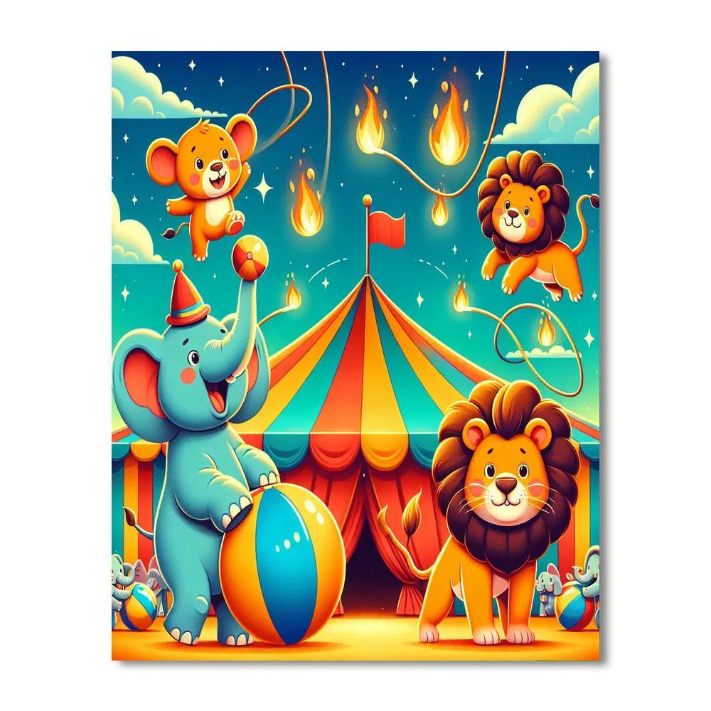 Cheery Circus Animals Numbered Painting Kits