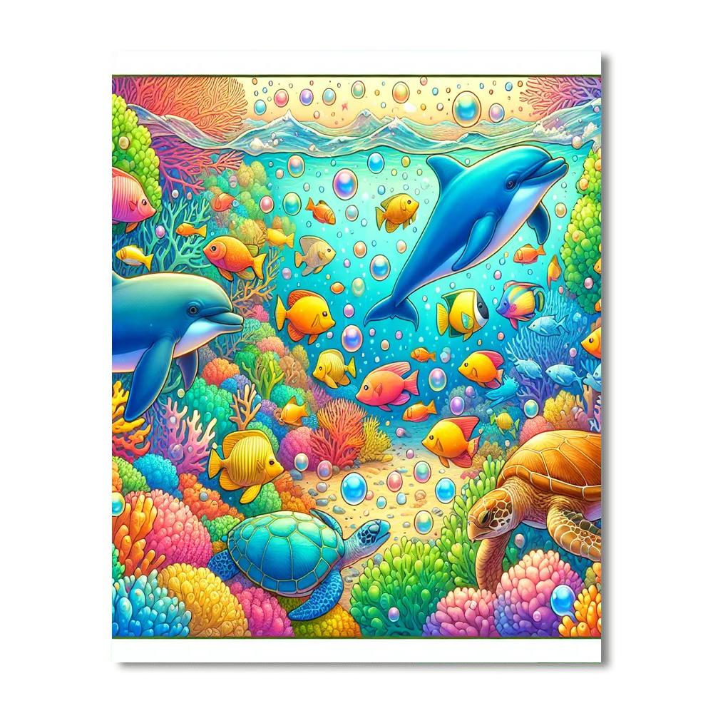 Underwater Playland DIY Paint By Numbers