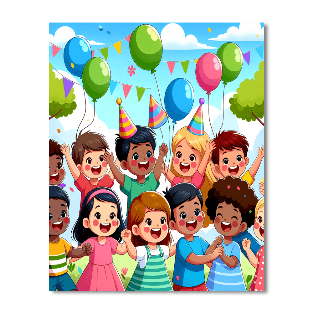 Festive Balloon Adventure Painting Number Kit