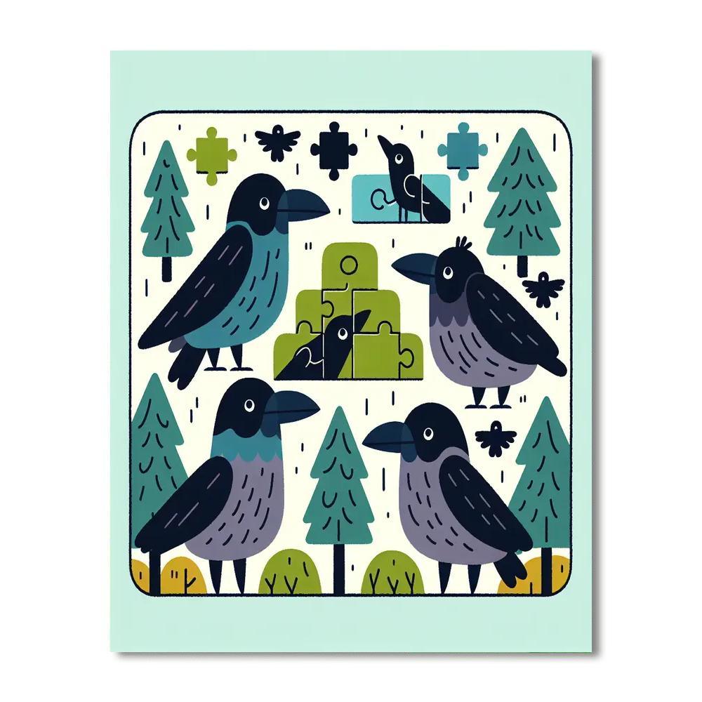 Clever Crow Conundrum Numbered Painting Kits