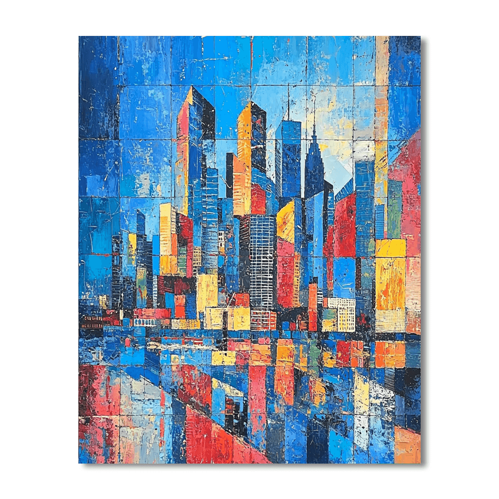 Pablo Picasso Inspired Cubist Skyline  Paint By Numbers