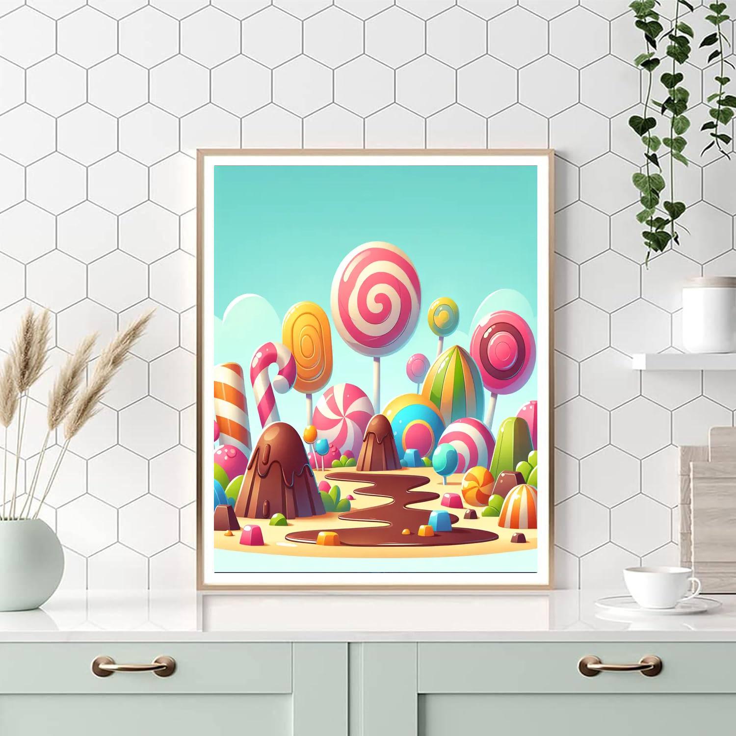 Playful Candy Land Paint By Numbers Art