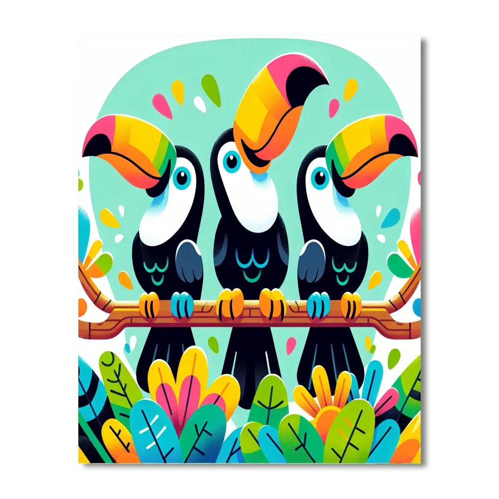 Tropical Toucan Trio Numbered Painting Kits