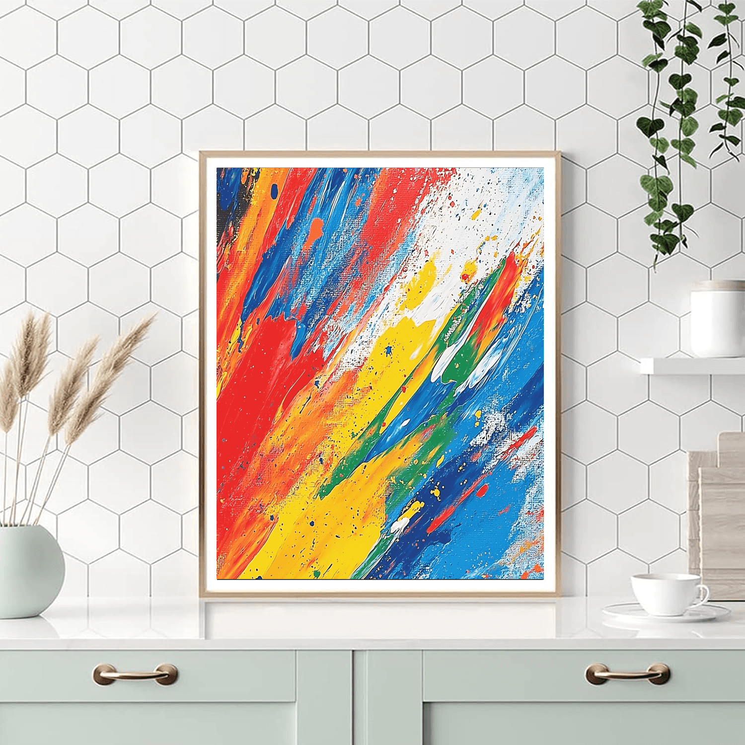 Pollock Inspired Abstract Color Explosion - DIY Painting By Numbers Kit