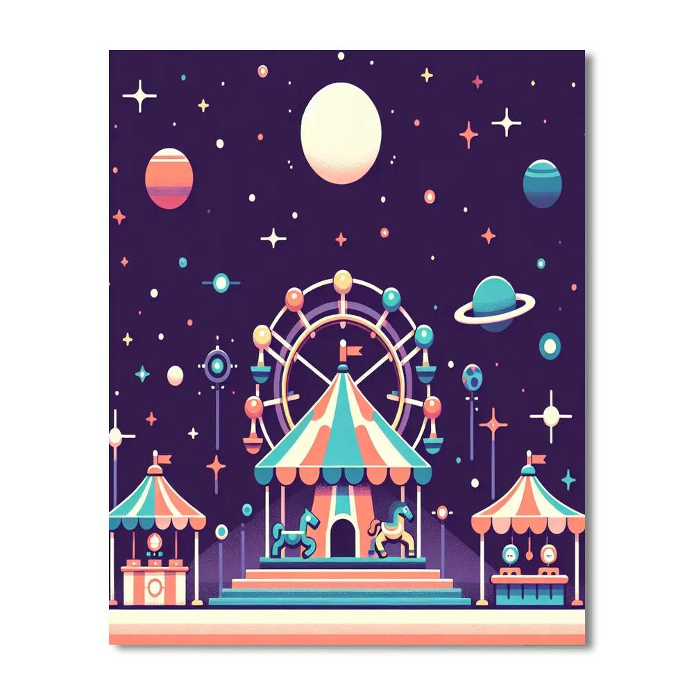 Cosmic Carnival Capers Paint By Numbers Art