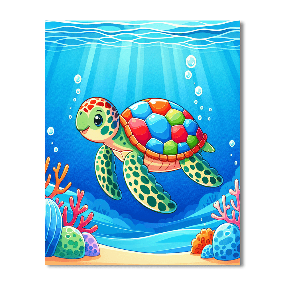Gentle Sea Turtle Number Painting