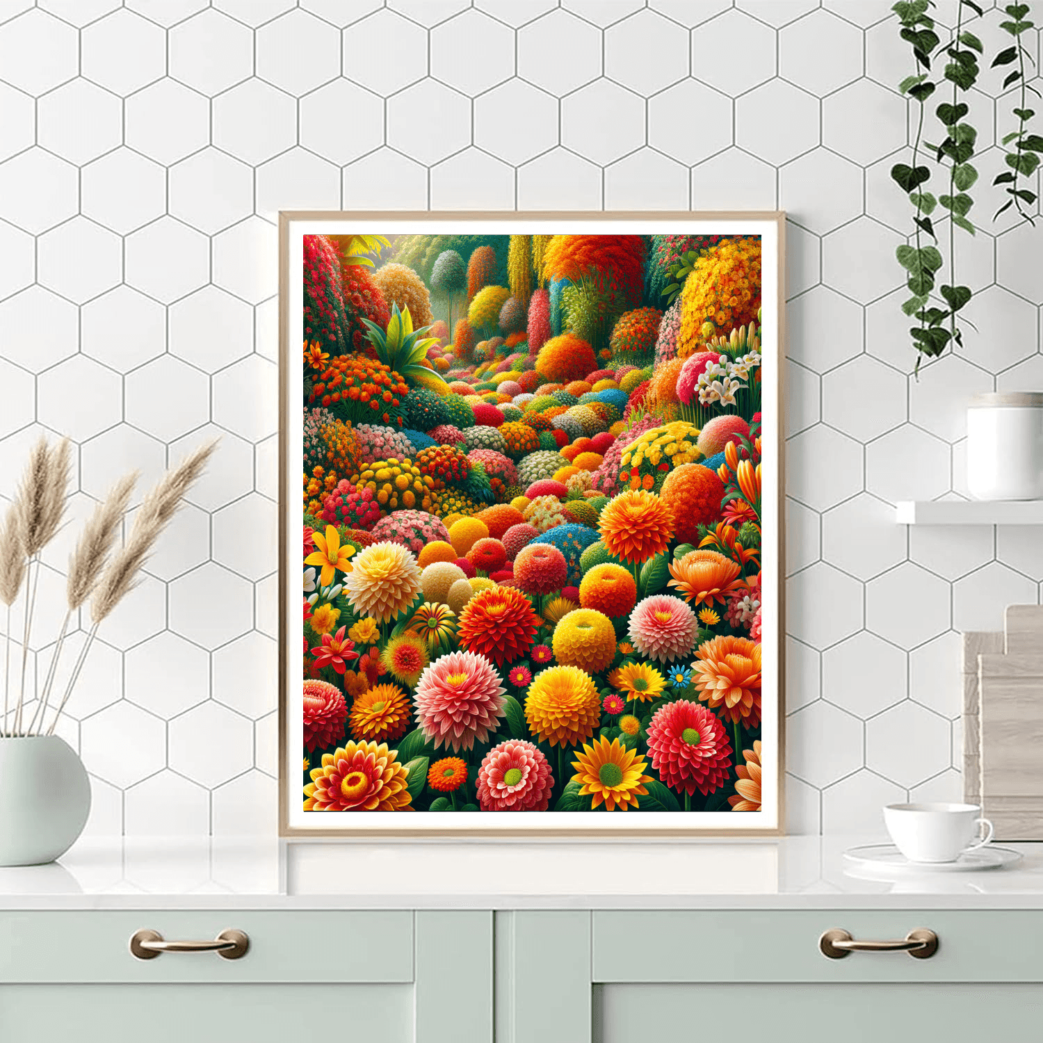 Blossoming Spring Flowers Painting Number Kit