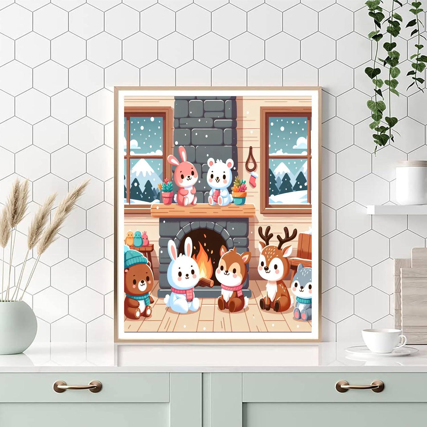 Cozy Cozy Cabin Retreat Number Painting