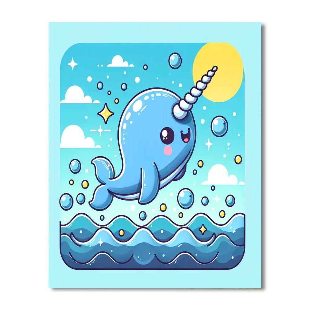 Cheerful Narwhal Paint By Color