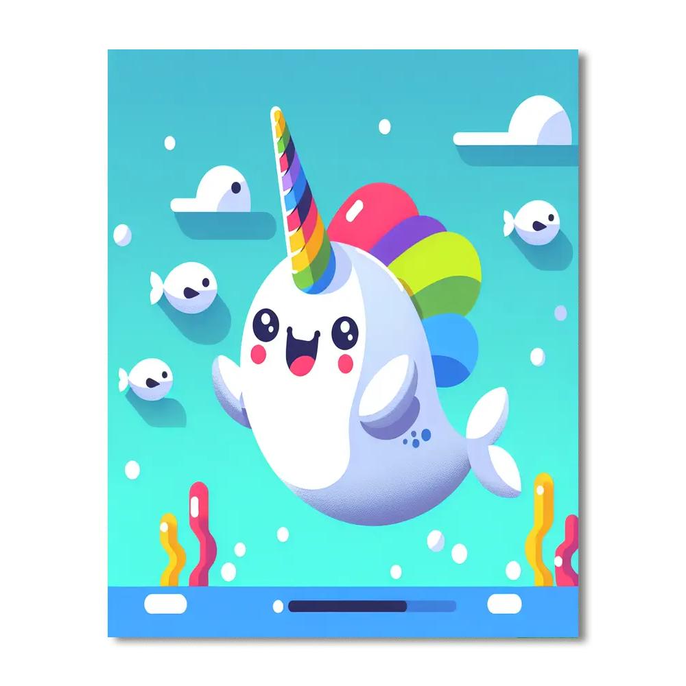 Rainbow Narwhal Adventure Painting By Numbers Kit