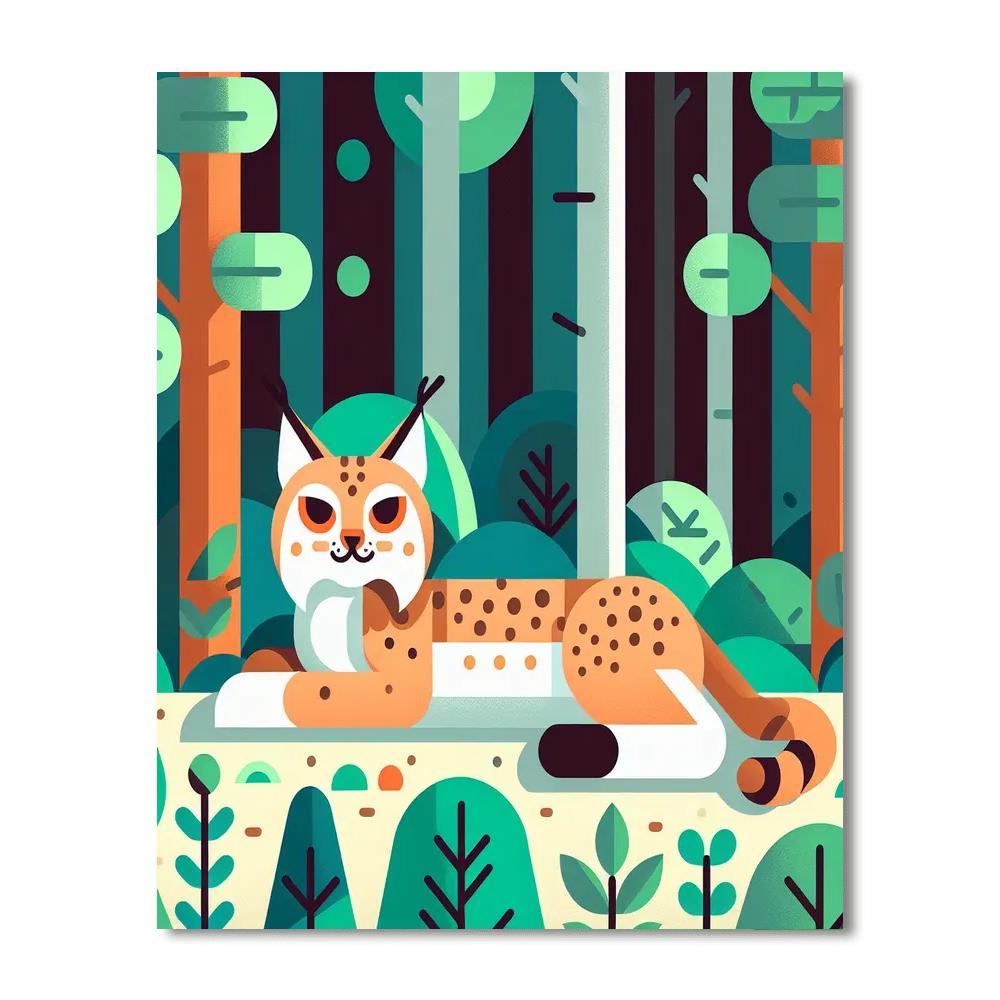 Lazy Lynx Lounging Paint By Numbers