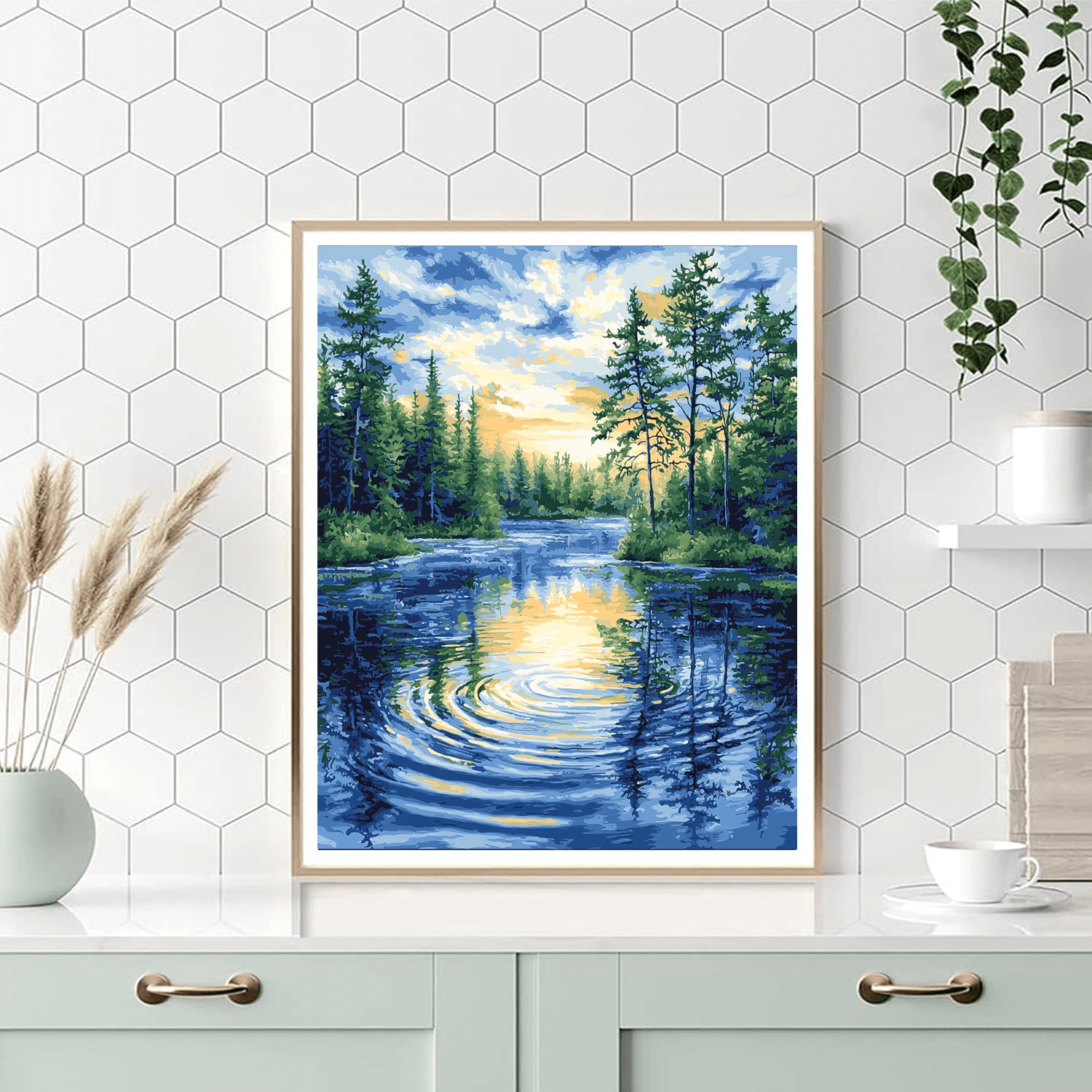 Claude Monet Inspired Elegant Reflection  Paint By Numbers