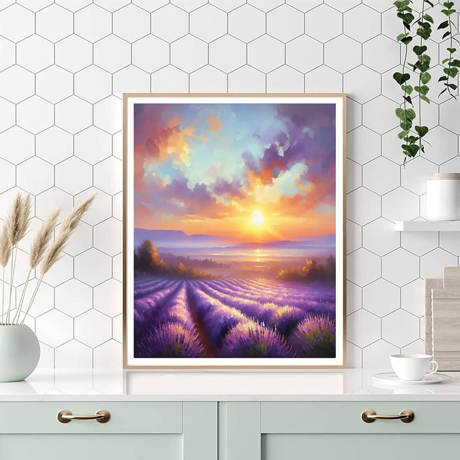 Radiant Sunrise Over Lavender Fields Paint By Numbers Kits