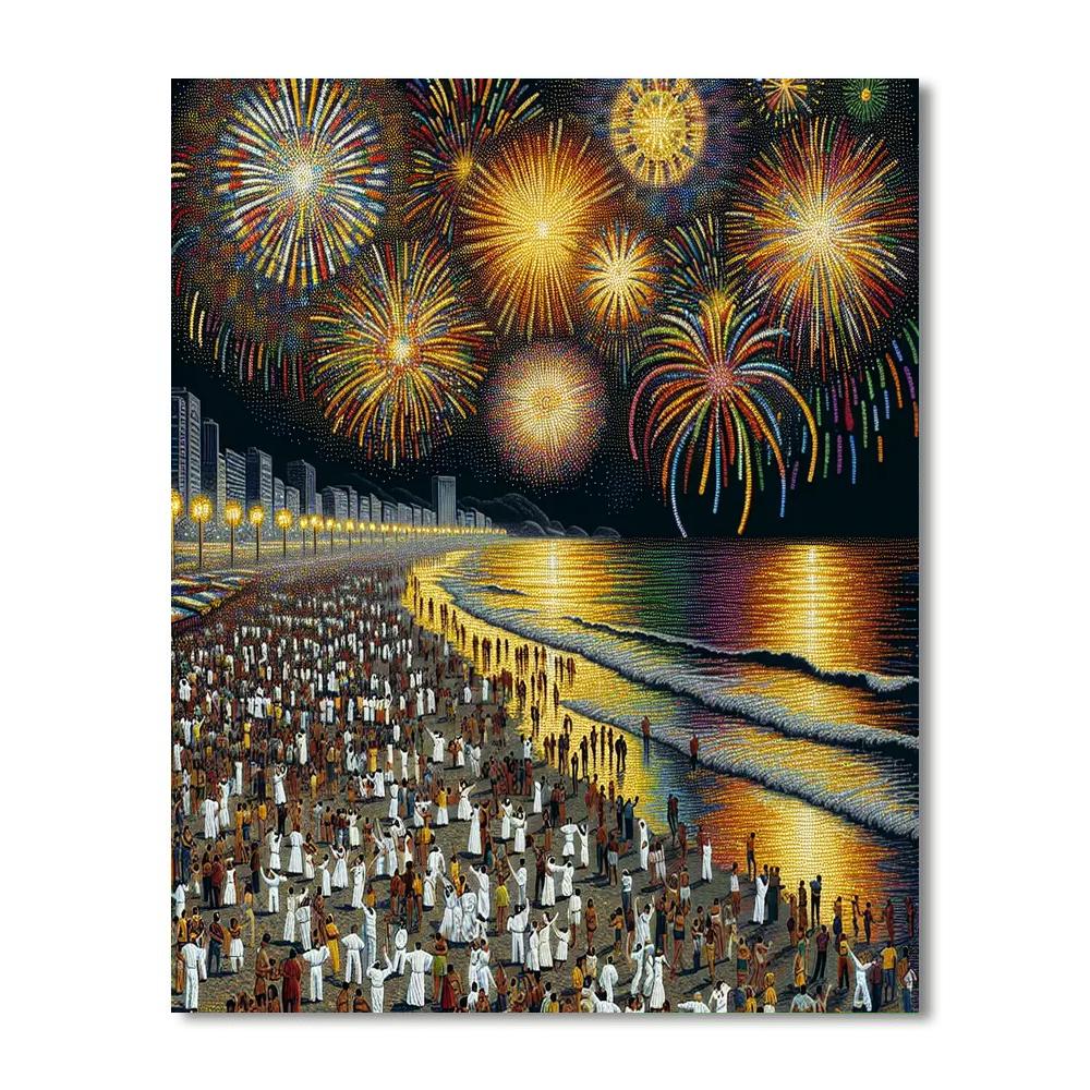 Rio De Janeiro New Year’s Eve Celebration - Brazil Number Painting