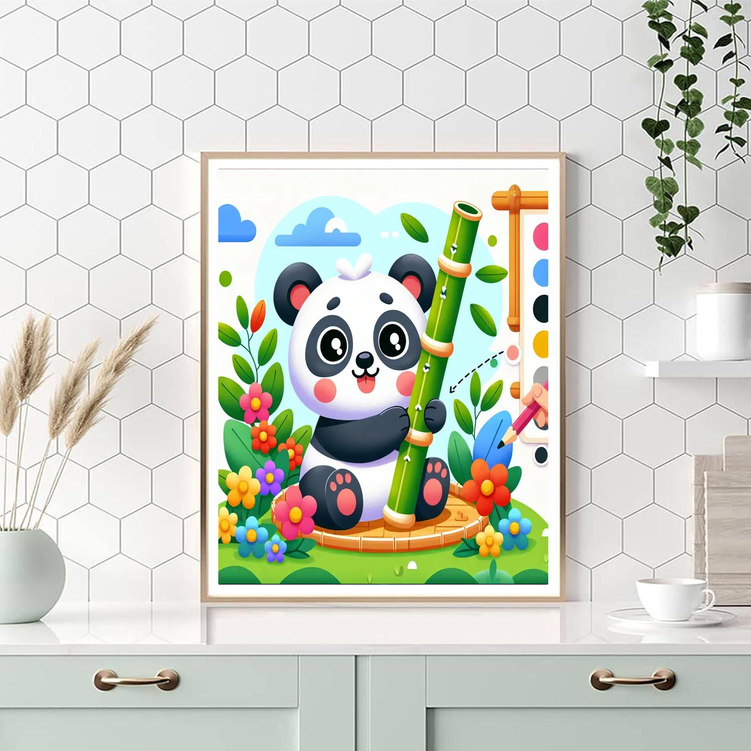 Adorable Baby Panda Numbered Painting Kits