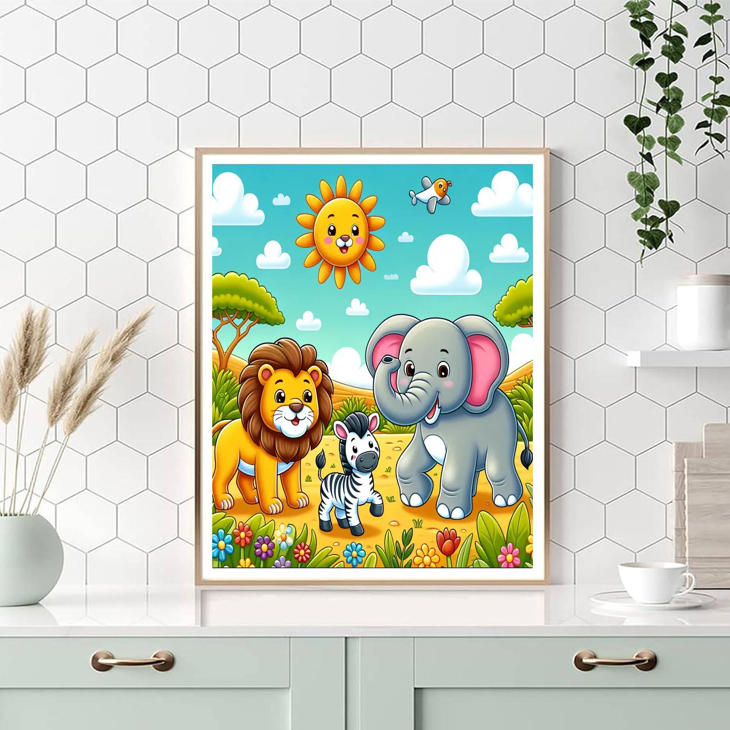 Safari Animal Exploration Number Painting